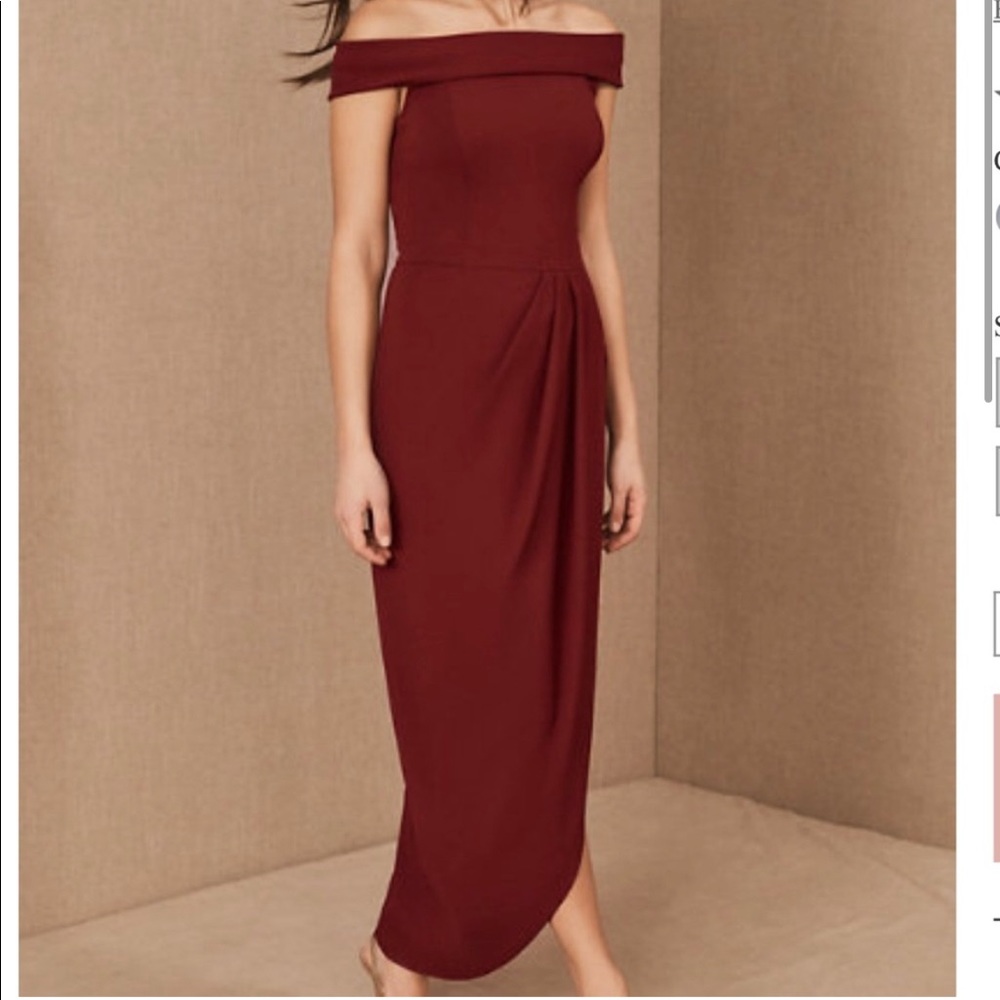 BHLDN Thompson Off-the-Shoulder Dress Bordeaux
